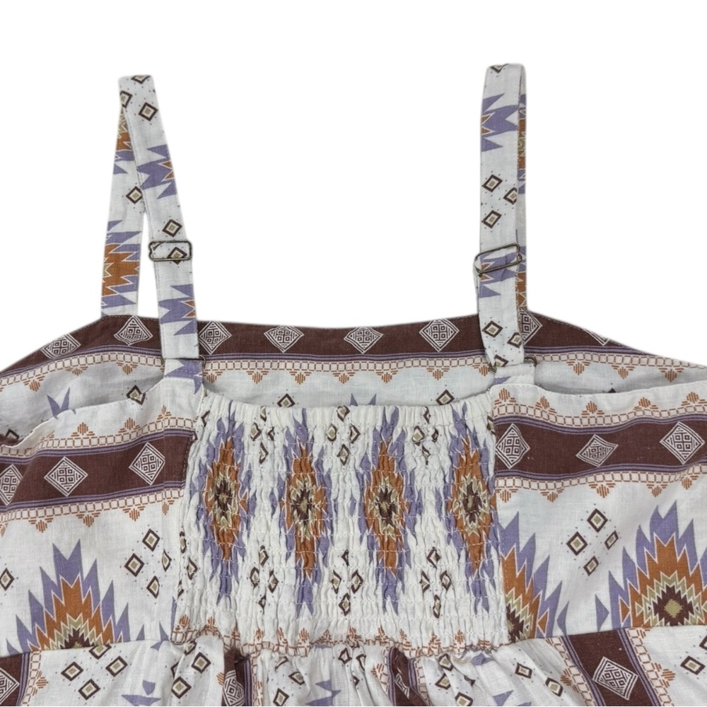 NWOT Sonoma Boho Aztec Midi Dress - w/Pockets, Adjustable Straps, Empire Waist - Picture 10 of 14